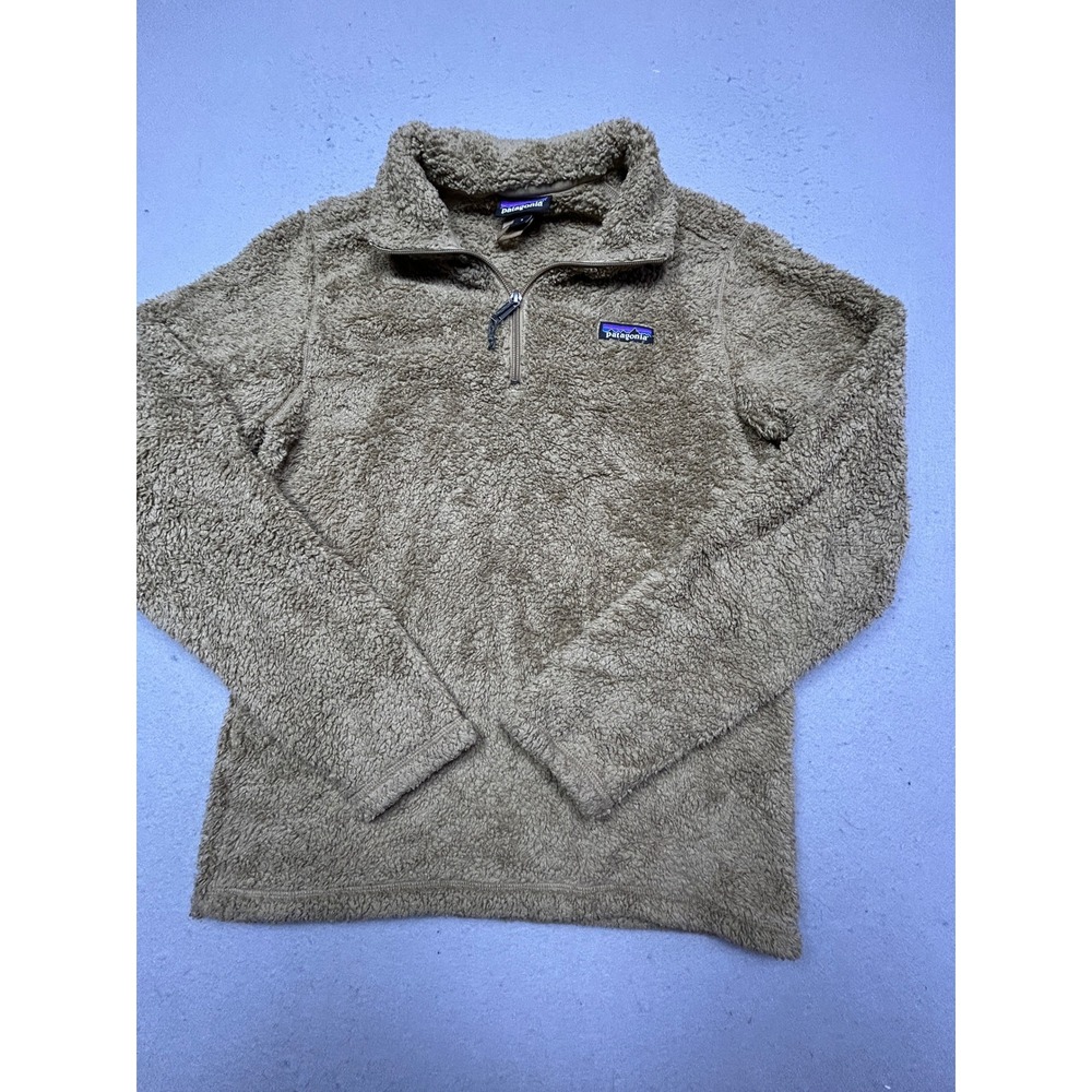 Patagonia Los Gatos 1/4 Zip Fleece Polyester Khaki Tan Small Womens